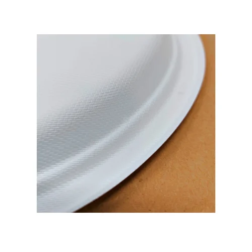 Microwavable white eco friendly paper plate 10mm