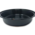1200ml Black Round Bowl. Stylish and durable, this bowl is perfect for serving a variety of dishes. Ideal for take-out, catering, and everyday use with a sleek black finish.