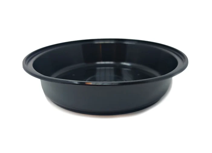 1200ml round black microwaveable bowl for food packaging
