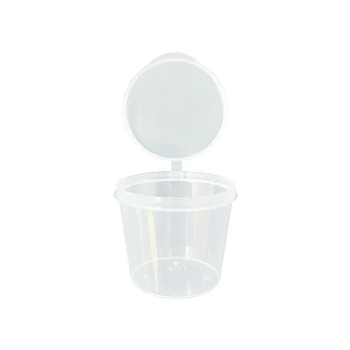 2000 units of 1oz portion cups with hinged lids, perfect for portion control and food storage