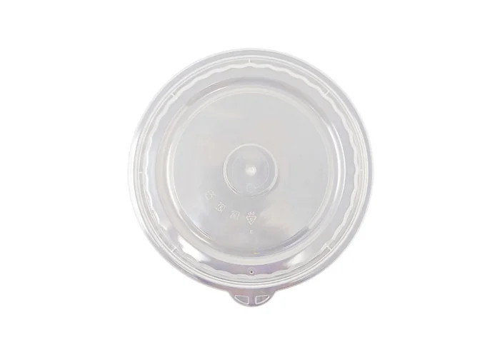 Transparent lid for 32oz black round bowl