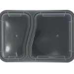 33oz 2-Compartment Food Container with Clear Lid - Pack of 150. Ideal for organized meal storage, this container features two sections and a clear lid, perfect for take-out and catering.