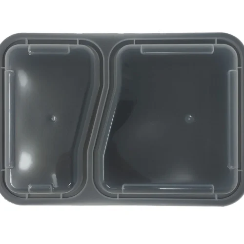 33oz 2 compartment plastic meal prep containers with lids