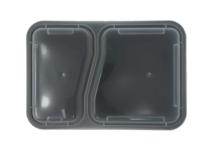33oz 2 compartment plastic meal prep containers with lids