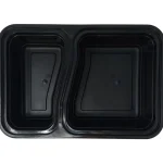 33oz 2-Compartment Food Container with Clear Lid - Pack of 150. Ideal for organized meal storage, this container features two sections and a clear lid, perfect for take-out and catering.