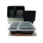 33oz 2-Compartment Food Container with Clear Lid - Pack of 150. Ideal for organized meal storage, this container features two sections and a clear lid, perfect for take-out and catering.