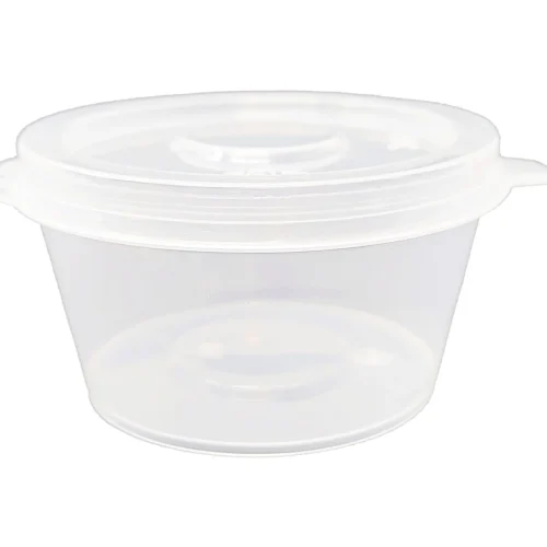 3oz plastic portion cups with hinged snap-tight lids
