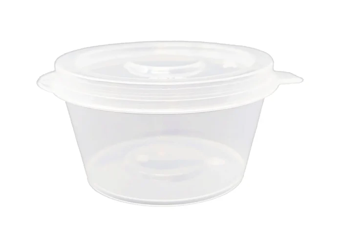 3oz plastic portion cups with hinged snap-tight lids