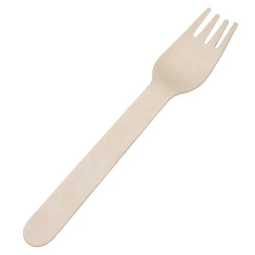 Disposable wooden fork for dining