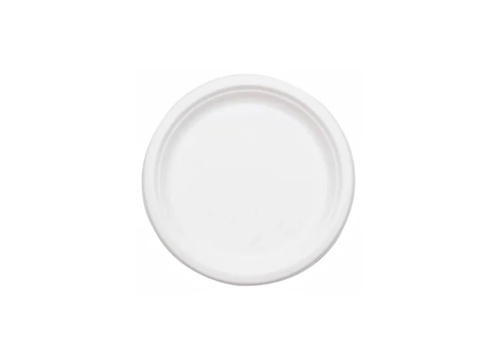 7mm compostable round plate in white