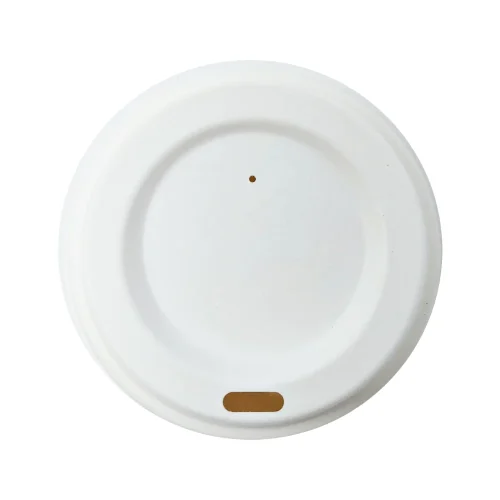 80mm compostable white lid with drinking hole