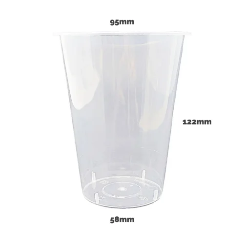 95mm clear milk tea cups with 500ml capacity showcasing their sleek design and transparent build, perfect for enjoying beverages