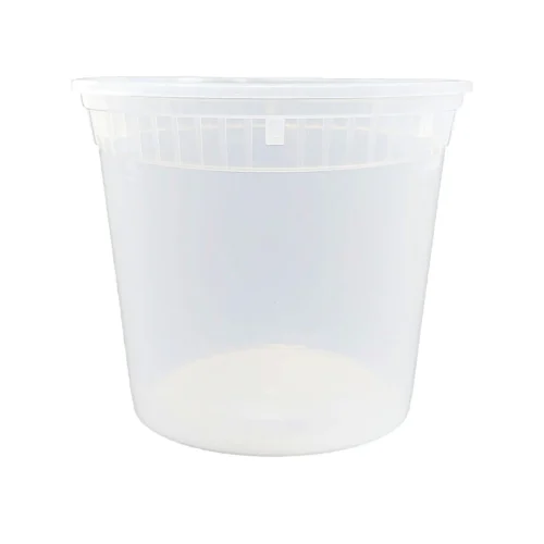 Clear 24oz deli container with clear lid