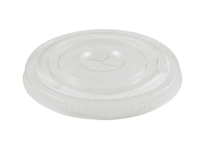 Pack of 500 cold cup 107mm flat lids, ideal for sealing beverages securely