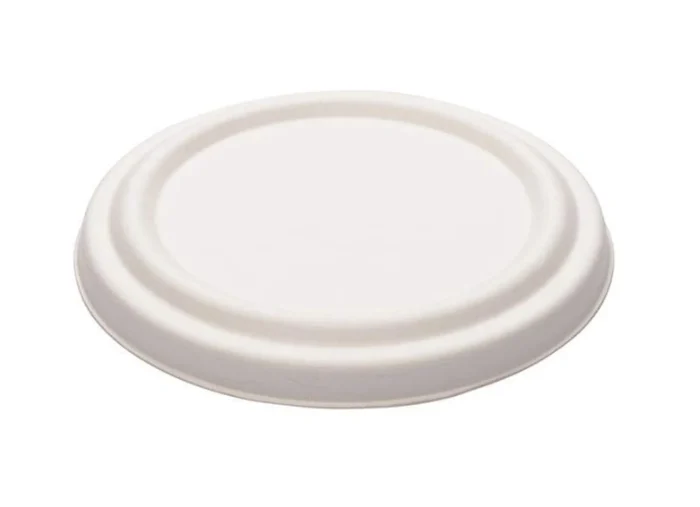 White compostable lid 4oz made of sugarcane pulp