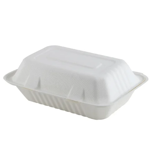 Compostable rectangular hinged container 250 pcs
