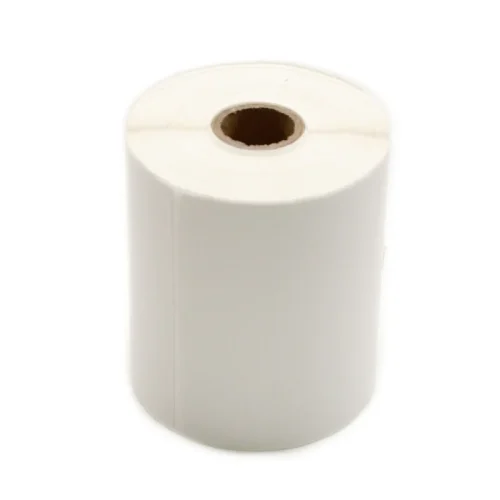 a cylindrical roll of adhesive labels designed shipping needs