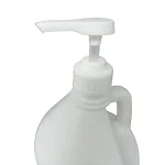 White hand pump dispenser with a sleek, modern design. Ideal for dispensing liquids such as soap or lotion, with a smooth pumping mechanism for easy use.