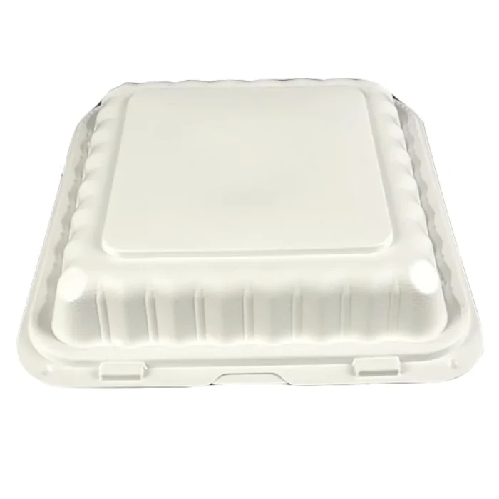 Hinged container 7x7x3 designed for takeout food deliveries