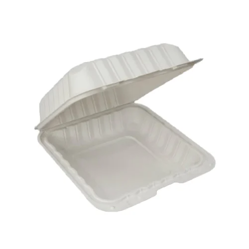 BPA free plastic hinged containers 7x7x3 for food packaging
