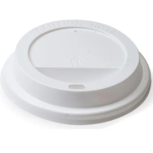 Hot cup lids 80mm white with tab