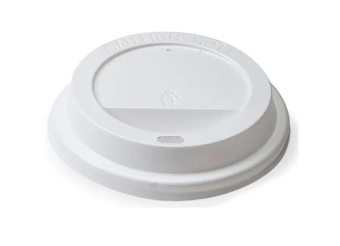 Hot cup lids 80mm white with tab