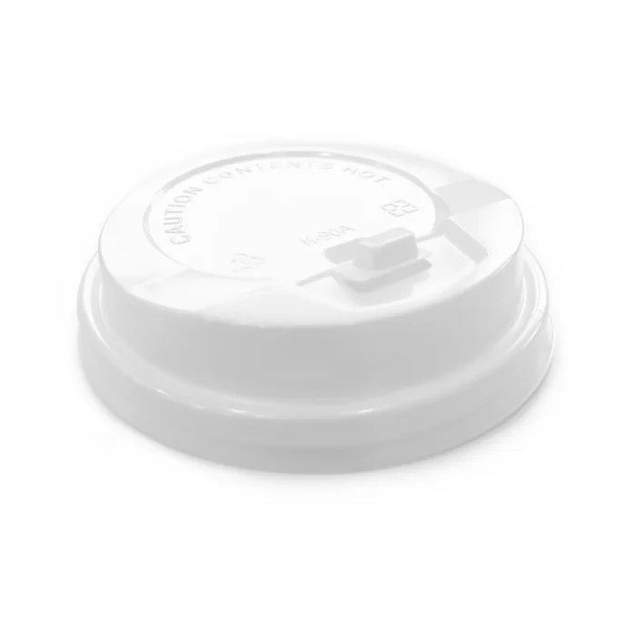 80mm white plastic lids with tab, in a pack of 1000