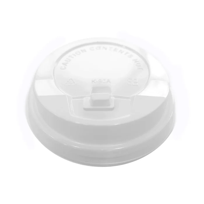 White hot cup lids 80mm with convenient tabs for easy use