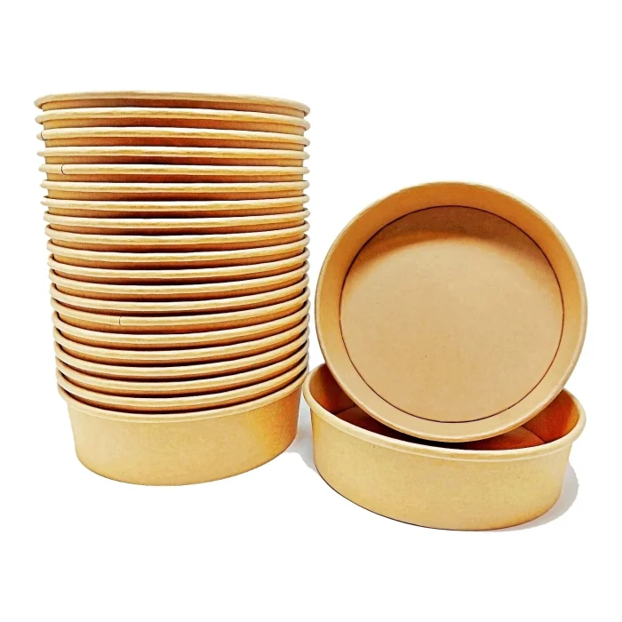 1500ml Kraft paper salad bowls for sustainable dining solutions