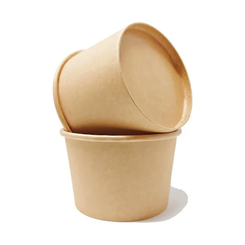 12oz Kraft soup bowls, measuring 98mm in diameter and 71mm in height