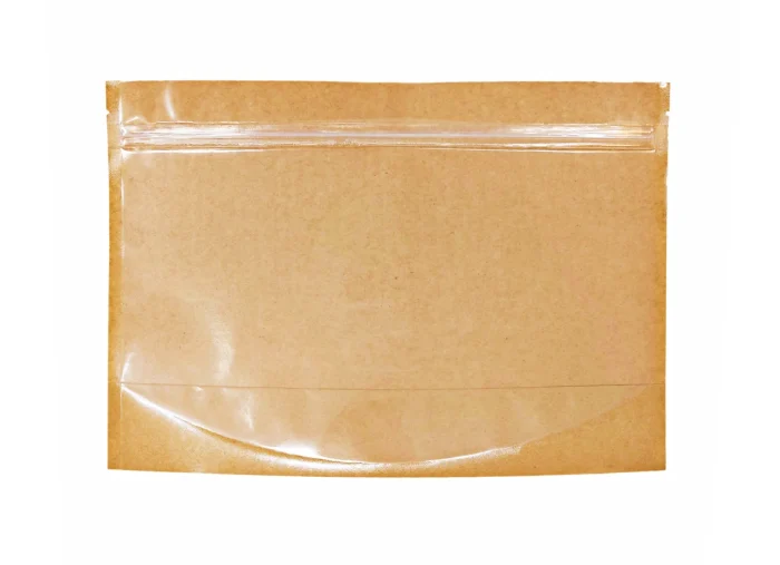 Kraft and clear sided stand up pouches pack of fifty