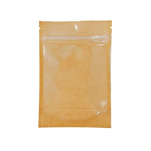 Brown Kraft pouch with clear window