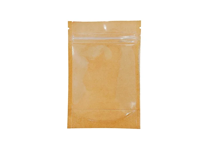 Brown Kraft pouch with clear window