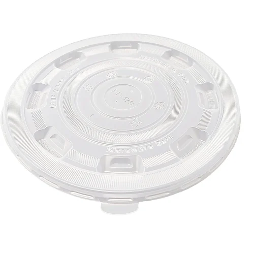 Plastic soup bowl lids D179 with a small central vent hole