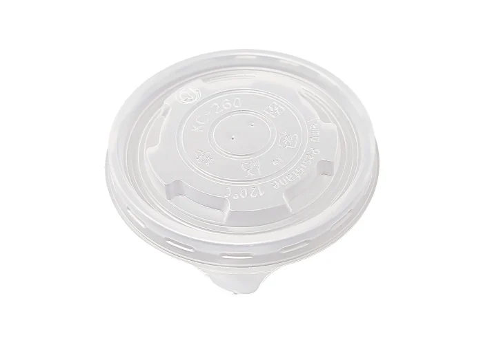 Clear plastic soup bowl lids D95 with steam ventilation