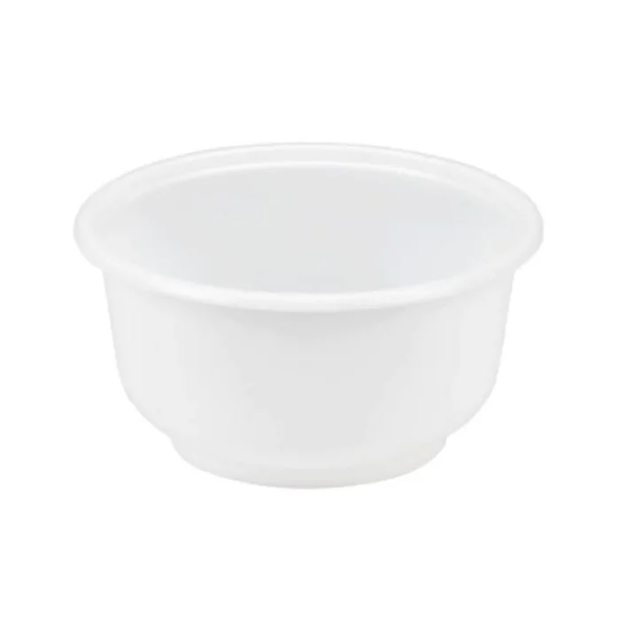 Plastic soup bowls 700ml, featuring a simple round design