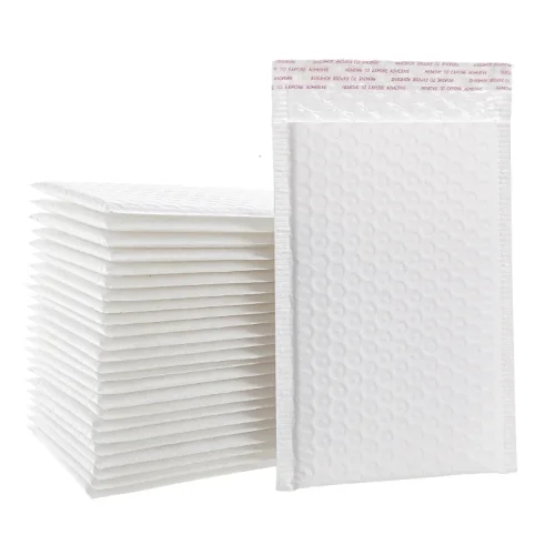 Poly bubble mailer pack in white