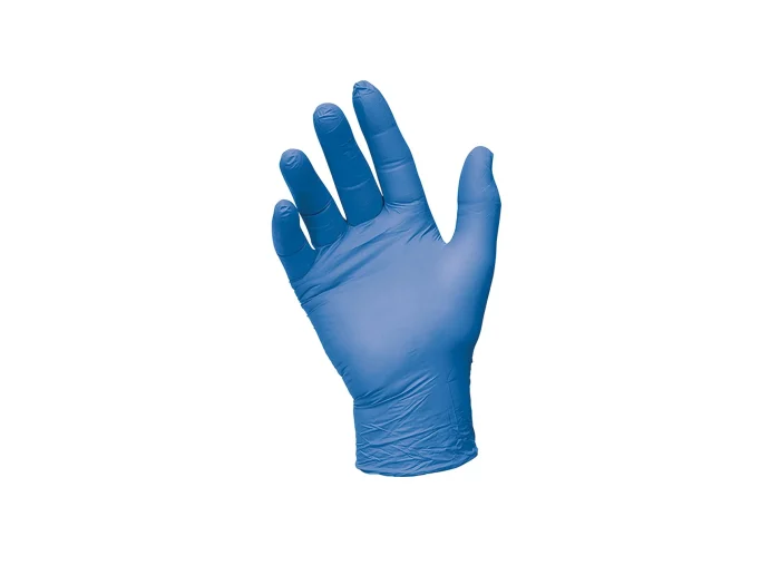 Powder free blue nitrile disposable gloves