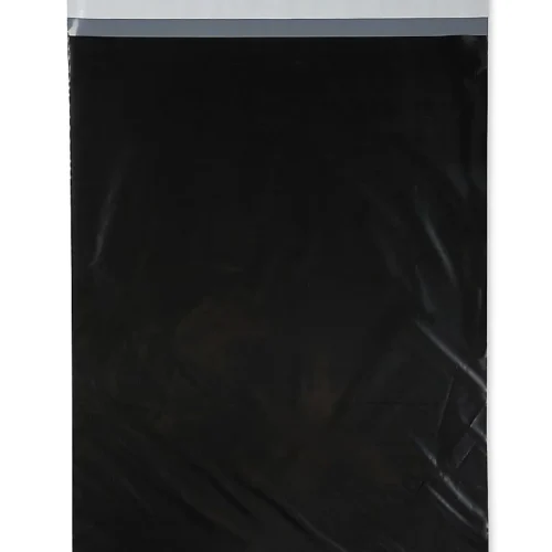 Black poly mailer made of durable polypropylene material