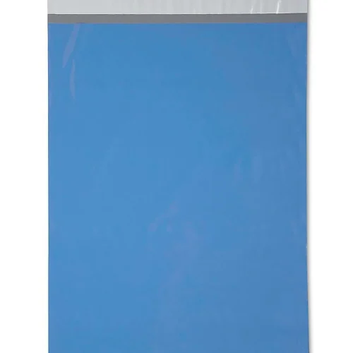 Waterproof and tear proof blue poly mailer bag