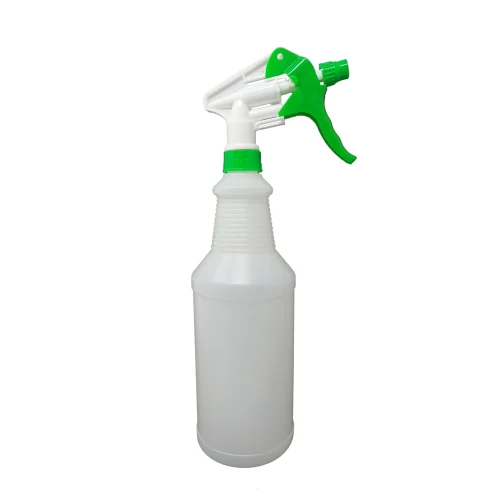 White spray bottle with ergonomic grip and functionality