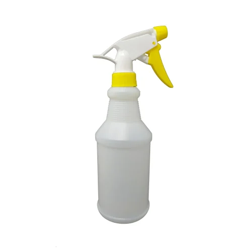 Adjustable yellow nozzle head spray bottle for cleaning tasks