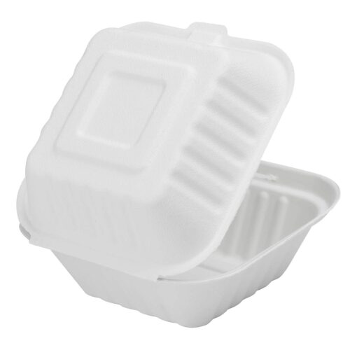 Compostable hinged container for eco-friendly food packaging solutions