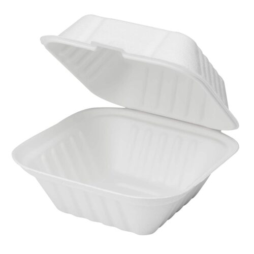 Compostable hinged container for sustainable packaging