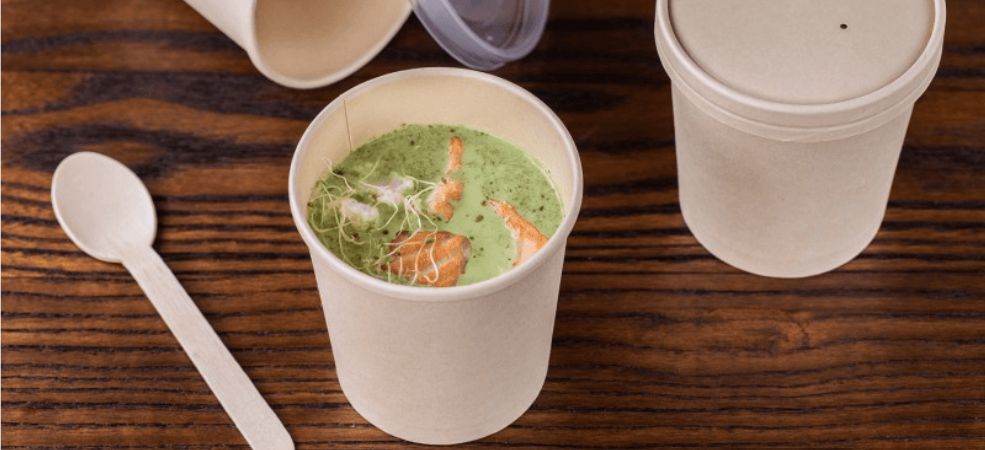 Take out container for soup are portable, effective, and recyclable, especially if they're made from paper. 