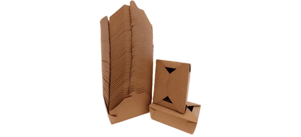 Kraft paper boxes are brown-coloured materials made from a unique process that makes them durable and efficient for storing food. 