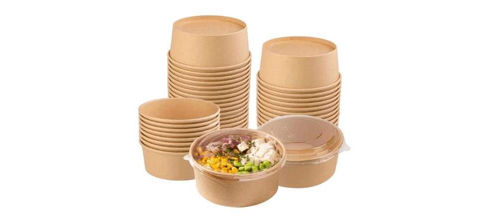 Kraft paper bowls are tin-shaped, biodegradable paper containers for food with many uses. 