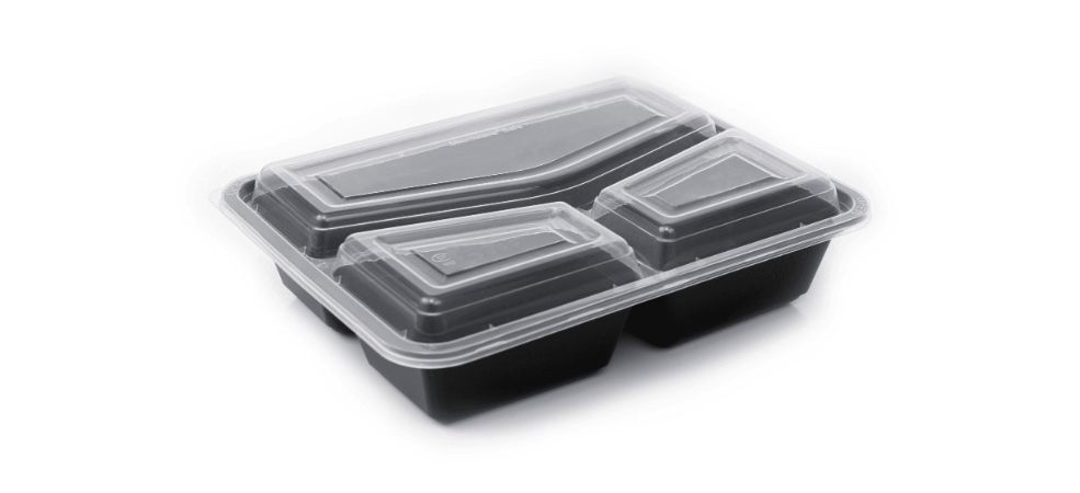 Takeout food containers are to-go boxes made from various materials designed to keep food fresh and uncontaminated. 