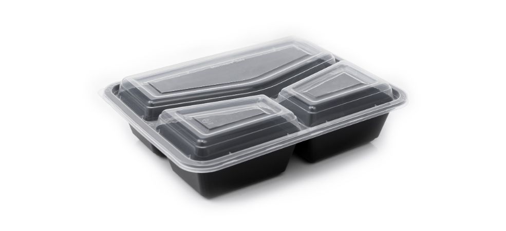 Plastic was a popular material for disposable food containers in the mid-20th century, especially in fast-food restaurants. 