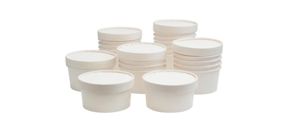 Compostable paper food containers break down naturally in the environment, reducing landfill waste and minimizing pollution. 